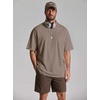 COOFANDY Mens Oversized T Shirt Loose Fit Vintage Washed Tee Casual Streetwear Unisex Short Sleeve Heavy Cotton Top(Khaki)