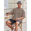 COOFANDY Mens Oversized T Shirt Loose Fit Vintage Washed Tee Casual Streetwear Unisex Short Sleeve Heavy Cotton Top(Khaki)