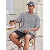 COOFANDY Mens Oversized T Shirt Loose Fit Vintage Washed Tee Casual Streetwear Unisex Short Sleeve Heavy Cotton Top(Light Grey)