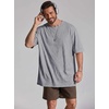 COOFANDY Mens Oversized T Shirt Loose Fit Vintage Washed Tee Casual Streetwear Unisex Short Sleeve Heavy Cotton Top(Light Grey)