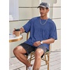 COOFANDY Mens Oversized T Shirt Loose Fit Vintage Washed Tee Casual Streetwear Unisex Short Sleeve Heavy Cotton Top(Navy Blue)