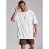 COOFANDY Mens Oversized T Shirt Loose Fit Vintage Washed Tee Casual Streetwear Unisex Short Sleeve Heavy Cotton Top(White)