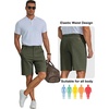 COOFANDY Mens Shorts Casual 9″ Lightweight Cotton Comfort Stretch Dress Shots Summer Beach with Pockets(Green)