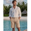COOFANDY Mens Shorts Casual 9″ Lightweight Cotton Comfort Stretch Dress Shots Summer Beach with Pockets(Khaki)