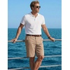 COOFANDY Mens Shorts Casual 9″ Lightweight Cotton Comfort Stretch Dress Shots Summer Beach with Pockets(Khaki)