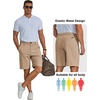 COOFANDY Mens Shorts Casual 9″ Lightweight Cotton Comfort Stretch Dress Shots Summer Beach with Pockets(Khaki)