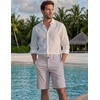 COOFANDY Mens Shorts Casual 9″ Lightweight Cotton Comfort Stretch Dress Shots Summer Beach with Pockets(Light Gray)