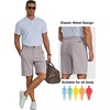 COOFANDY Mens Shorts Casual 9″ Lightweight Cotton Comfort Stretch Dress Shots Summer Beach with Pockets(Light Gray)