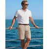 COOFANDY Mens Shorts Casual 9″ Lightweight Cotton Comfort Stretch Dress Shots Summer Beach with Pockets(Light Khaki)