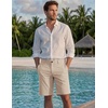 COOFANDY Mens Shorts Casual 9″ Lightweight Cotton Comfort Stretch Dress Shots Summer Beach with Pockets(Light Khaki)