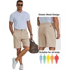 COOFANDY Mens Shorts Casual 9″ Lightweight Cotton Comfort Stretch Dress Shots Summer Beach with Pockets(Light Khaki)