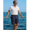 COOFANDY Mens Shorts Casual 9″ Lightweight Cotton Comfort Stretch Dress Shots Summer Beach with Pockets(Navy)