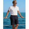 COOFANDY Mens Shorts Casual 9″ Lightweight Cotton Comfort Stretch Dress Shots Summer Beach with Pockets(Navy Blue)