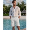 COOFANDY Mens Shorts Casual 9″ Lightweight Cotton Comfort Stretch Dress Shots Summer Beach with Pockets(White)