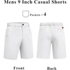 COOFANDY Mens Shorts Casual 9″ Lightweight Cotton Comfort Stretch Dress Shots Summer Beach with Pockets(White)