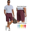 COOFANDY Mens Shorts Casual 9″ Lightweight Cotton Comfort Stretch Dress Shots Summer Beach with Pockets(Wine)
