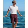COOFANDY Mens Shorts Casual 9″ Lightweight Cotton Comfort Stretch Dress Shots Summer Beach with Pockets(Wine)