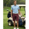 COOFANDY Mens Shorts Casual 9″ Lightweight Cotton Comfort Stretch Dress Shots Summer Beach with Pockets(Wine)