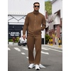 COOFANDY Men’s Tracksuits Casual Sweatsuit 2 Piece Full Zip Athletic Jogging Suit Sets Sport Sweat Suit(Brown)