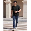 COOFANDY Mens V Neck T Shirts 100% Cotton Tee Shirt Plain Short Sleeve Casual Shirts(Black)