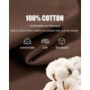 COOFANDY Mens V Neck T Shirts 100% Cotton Tee Shirt Plain Short Sleeve Casual Shirts(Brown)