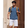 COOFANDY Mens V Neck T Shirts 100% Cotton Tee Shirt Plain Short Sleeve Casual Shirts(Deep Blue)