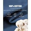 COOFANDY Mens V Neck T Shirts 100% Cotton Tee Shirt Plain Short Sleeve Casual Shirts(Deep Blue)