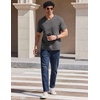 COOFANDY Mens V Neck T Shirts 100% Cotton Tee Shirt Plain Short Sleeve Casual Shirts(Grey)