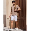 COOFANDY Mens V Neck T Shirts 100% Cotton Tee Shirt Plain Short Sleeve Casual Shirts(Khaki)
