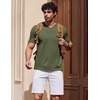 COOFANDY Mens V Neck T Shirts 100% Cotton Tee Shirt Plain Short Sleeve Casual Shirts(Olive Green)