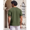 COOFANDY Mens V Neck T Shirts 100% Cotton Tee Shirt Plain Short Sleeve Casual Shirts(Olive Green)