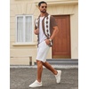 COOFANDY Men’s Vintage Bowling Shirt Short Sleeve Button Down Summer Cuba Beach Shirts(Brown Diamond)