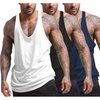 COOFANDY Men’s 3 Pack Tank Tops Gym Workout Shirt Y-Back Sleeveless Muscle Fitness Bodybuilding Tank Shirts(Black/White/Navy Blue)