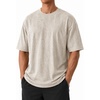 COOFANDY Mens Oversized T Shirt Loose Fit Vintage Washed Tee Casual Streetwear Unisex Short Sleeve Heavy Cotton Top(Beige)
