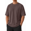 COOFANDY Mens Oversized T Shirt Loose Fit Vintage Washed Tee Casual Streetwear Unisex Short Sleeve Heavy Cotton Top(Brown)