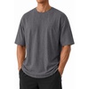 COOFANDY Mens Oversized T Shirt Loose Fit Vintage Washed Tee Casual Streetwear Unisex Short Sleeve Heavy Cotton Top(Deep Grey)