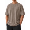 COOFANDY Mens Oversized T Shirt Loose Fit Vintage Washed Tee Casual Streetwear Unisex Short Sleeve Heavy Cotton Top(Khaki)