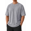 COOFANDY Mens Oversized T Shirt Loose Fit Vintage Washed Tee Casual Streetwear Unisex Short Sleeve Heavy Cotton Top(Light Grey)