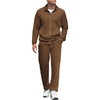 COOFANDY Men’s Tracksuits Casual Sweatsuit 2 Piece Full Zip Athletic Jogging Suit Sets Sport Sweat Suit(Brown)