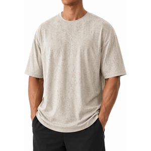 COOFANDY Mens Oversized T Shirt Loose Fit Vintage Washed Tee Casual Streetwear Unisex Short Sleeve Heavy Cotton Top(Beige)