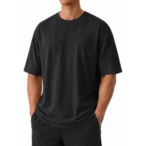 COOFANDY Mens Oversized T Shirt Loose Fit Vintage Washed Tee Casual Streetwear Unisex Short Sleeve Heavy Cotton Top(Black)