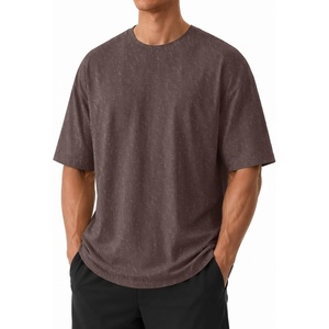 COOFANDY Mens Oversized T Shirt Loose Fit Vintage Washed Tee Casual Streetwear Unisex Short Sleeve Heavy Cotton Top(Brown)