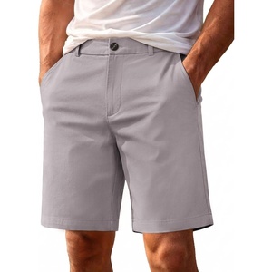 COOFANDY Mens Shorts Casual 9″ Lightweight Cotton Comfort Stretch Dress Shots Summer Beach with Pockets(Light Gray)