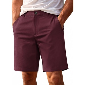 COOFANDY Mens Shorts Casual 9″ Lightweight Cotton Comfort Stretch Dress Shots Summer Beach with Pockets(Wine)