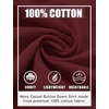 COOFANDY Men’s Casual Button Down Shirts Long Sleeve Cotton Beach Wedding Shirt Summer Linen Shirt for Men(Wine Red)