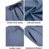 COOFANDY Men’s Casual Shorts Cotton Elastic Waist Drawstring Shorts Lightweight Summer Beach Shorts(2 Pack  Black  Denim Blue)