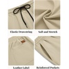 COOFANDY Men’s Casual Shorts Cotton Elastic Waist Drawstring Shorts Lightweight Summer Beach Shorts(2 Pack  Black  Khaki)