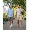 COOFANDY Men’s Casual Shorts Cotton Elastic Waist Drawstring Shorts Lightweight Summer Beach Shorts(2 Pack  Dark Grey  Khaki)