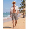 COOFANDY Men’s Casual Shorts Cotton Elastic Waist Drawstring Shorts Lightweight Summer Beach Shorts(Khaki Grey)