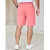 COOFANDY Men’s Casual Shorts Cotton Elastic Waist Drawstring Shorts Lightweight Summer Beach Shorts(Pink)